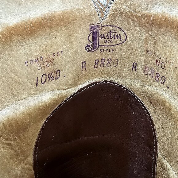 Vintage Justin 8880 Exotic Men's 10.5 Brown Full Alligator Cowboy Western Boots - Picture 8 of 16